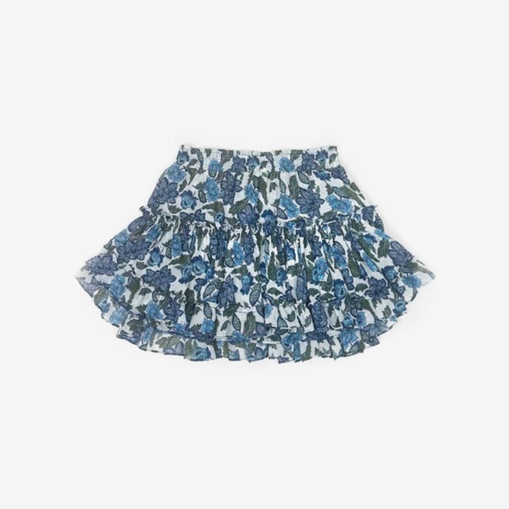MISA‎ Los Angeles Marion Mini Skirt Size M Flora Azulia Blue Ruffle Boho